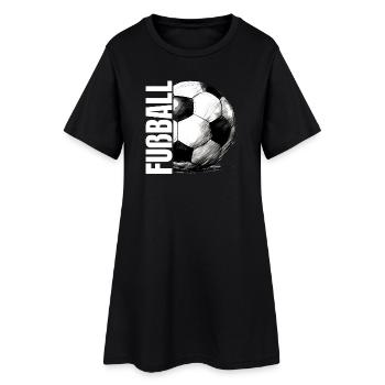 Fußball - Frauen T-Shirt-Kleid - Schwarz - Vorne