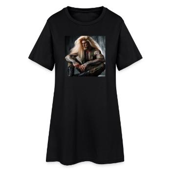 Militärisch schwer - Frauen T-Shirt-Kleid - Schwarz - Vorne