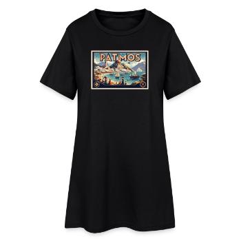 Patmos, Grèce | Vacation Bay Travel - Robe T-shirt Femme - noir - Devant