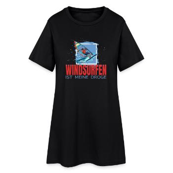 Windsurfen ist meine Droge - Frauen T-Shirt-Kleid - Schwarz - Vorne