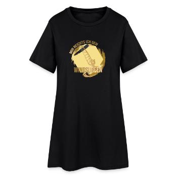 Mir reichts, ich geh Windsurfen - Frauen T-Shirt-Kleid - Schwarz - Vorne