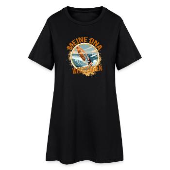 Meine DNA - Windsurfen - Frauen T-Shirt-Kleid - Schwarz - Vorne