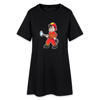 Pompiers Jeune pompier - Robe T-shirt Femme - noir - Devant