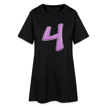 4 - Nombre à quatre chiffres - Robe T-shirt Femme - noir - Devant