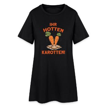 Ihr hotten Karotten orange - Frauen T-Shirt-Kleid - Schwarz - Vorne