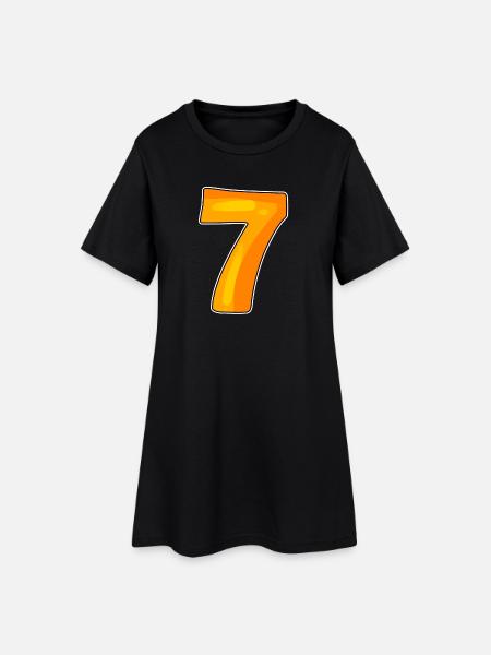 7 - Frauen T-Shirt-Kleid - Schwarz
