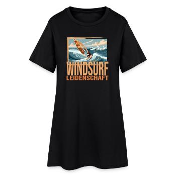 Windsurf Leidenschaft - Frauen T-Shirt-Kleid - Schwarz - Vorne