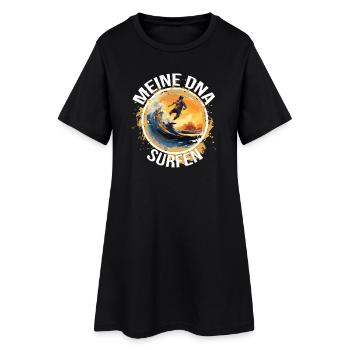 Meine DNA - Surfen - Frauen T-Shirt-Kleid - Schwarz - Vorne