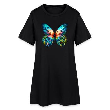 Papillon - Robe T-shirt Femme - noir - Devant