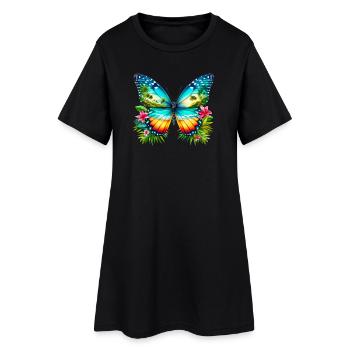 Papillon - Robe T-shirt Femme - noir - Devant