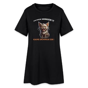 Guten Morgen?? Ganz Dünnes Eis! - Frauen T-Shirt-Kleid - Schwarz - Vorne