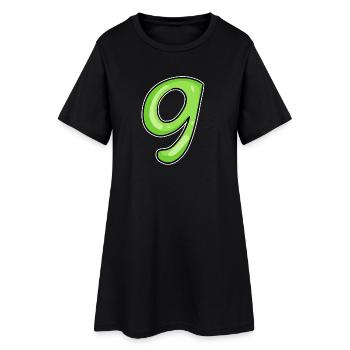 Zahl 9 - Neun - 9 Motiv Grün Hellgrün - Frauen T-Shirt-Kleid - Schwarz - Vorne