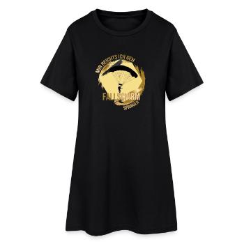 Mir reichts, ich geh Fallschirm springen - Frauen T-Shirt-Kleid - Schwarz - Vorne
