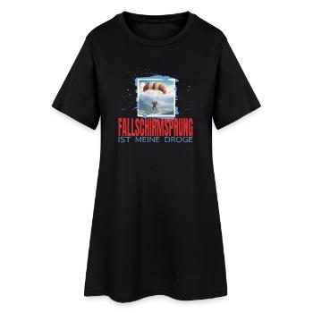 Fallschirmsprung ist meine Droge - Frauen T-Shirt-Kleid - Schwarz - Vorne