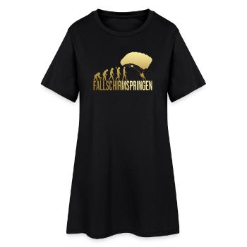Evolution Fallschirmspringen - Frauen T-Shirt-Kleid - Schwarz - Vorne