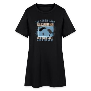 Ein Leben ohne Fallschirmspringen ist möglich... - Frauen T-Shirt-Kleid - Schwarz - Vorne