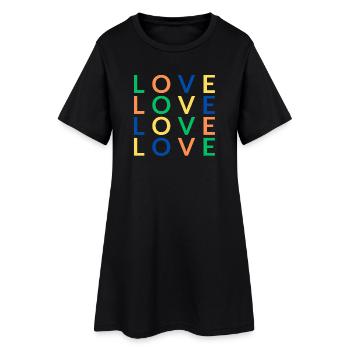4 Love color - Frauen T-Shirt-Kleid - Schwarz - Vorne
