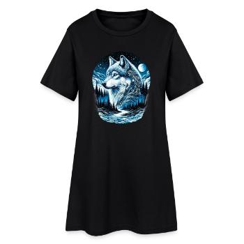Wolf - Women’s T-Shirt Dress - black - Front