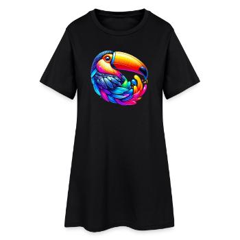 Toucan - Robe T-shirt Femme - noir - Devant