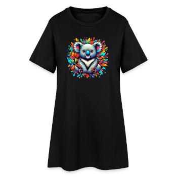 Koala - Robe T-shirt Femme - noir - Devant