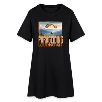 Paragliding Leidenschaft - Frauen T-Shirt-Kleid - Schwarz - Vorne