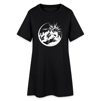 Montagnes, nature, nature, forêt, paysage, icône graphique - Robe T-shirt Femme - noir - Devant
