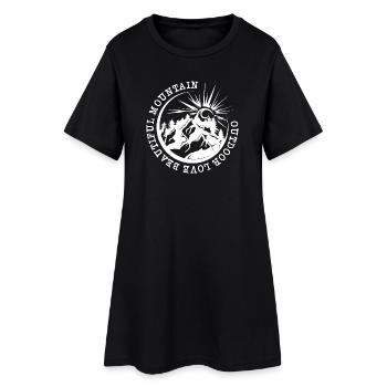Montagnes Aventure En Plein Air Nature Illustration Icône - Robe T-shirt Femme - noir - Devant