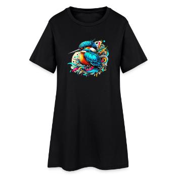 Martin-pêcheur - Robe T-shirt Femme - noir - Devant