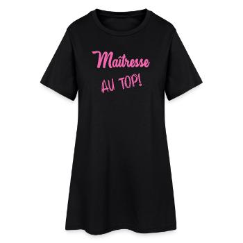 GELIEBTE. VIELEN DANK. DANKE, HERRIN - Frauen T-Shirt-Kleid - Schwarz - Vorne