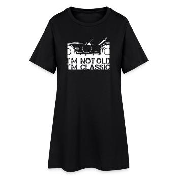 Classic Car Funny Sayings Icon Illustration - Women’s T-Shirt Dress - black - Front