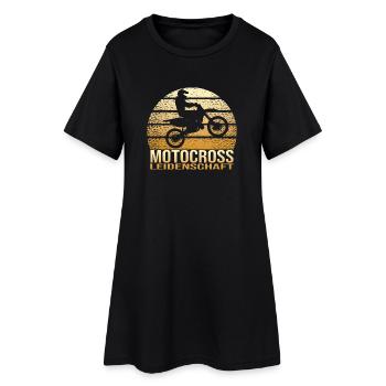 Motocross Leidenschaft - Frauen T-Shirt-Kleid - Schwarz - Vorne