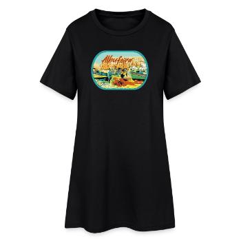 Albufeira Plage des Pêcheurs, praia dos pescadores - Robe T-shirt Femme - noir - Devant