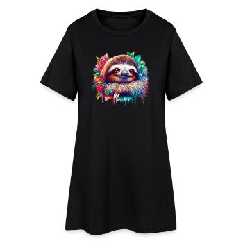 Paresse - Robe T-shirt Femme - noir - Devant