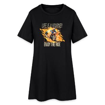 Life is a journey - Motocross - Frauen T-Shirt-Kleid - Schwarz - Vorne