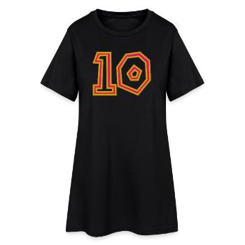 10. 10 ANS. 10e ANNIVERSAIRE. ANNIVERSAIRE 10 ANS. - Robe T-shirt Femme - noir - Devant