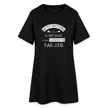 Météo Bretagne Fait Beau plusieurs fois par jour - Robe T-shirt Femme - noir - Devant
