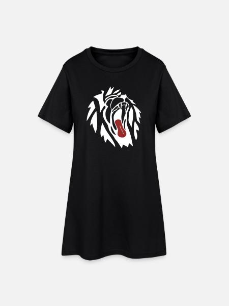 Bâillement du Lion - Robe T-shirt Femme - noir