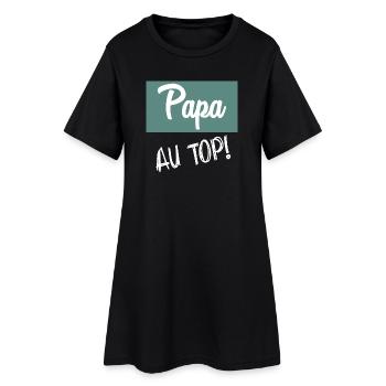 FÊTE DES PÈRES. BONNE FÊTE PAPA. PAPA. BONNE FÊTE. - Robe T-shirt Femme - noir - Devant