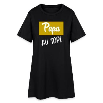 FÊTE DES PÈRES. BONNE FÊTE PAPA. PAPA. BONNE FÊTE. - Robe T-shirt Femme - noir - Devant