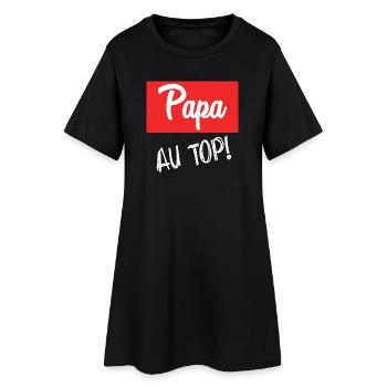 PAPA. VATERTAG. FROHER VATERTAG. ALLES GUTE ZUM GEBURTSTAG. - Frauen T-Shirt-Kleid - Schwarz - Vorne