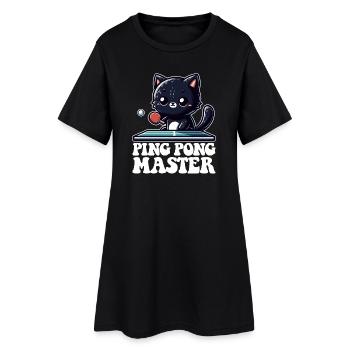 Ping Pong Master Katze Black Cat Dad Outfit - Women’s T-Shirt Dress - black - Front