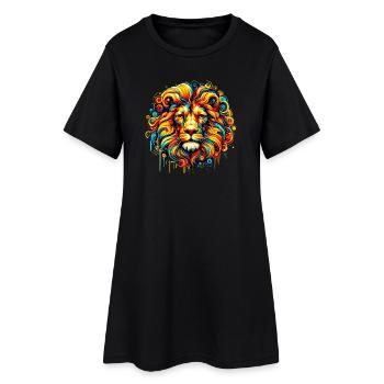 Lion - Robe T-shirt Femme - noir - Devant