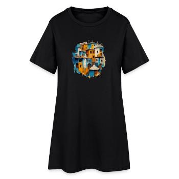 Vieille ville belle - Robe T-shirt Femme - noir - Devant