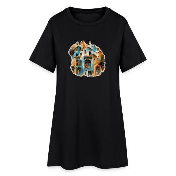 Enchanting Moorish building in blue tones - Women’s T-Shirt Dress - black - Front