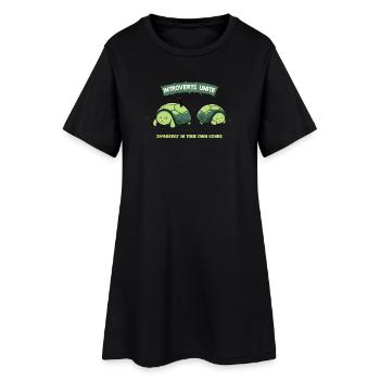 Introverts Unite Schildkröten - Frauen T-Shirt-Kleid - Schwarz - Vorne