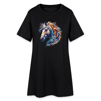 Cheval - Robe T-shirt Femme - noir - Devant