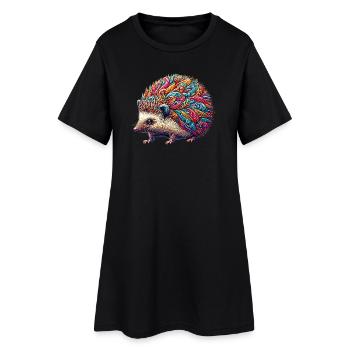 Hérisson - Robe T-shirt Femme - noir - Devant