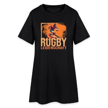 Rugby Leidenschaft - Frauen T-Shirt-Kleid - Schwarz - Vorne