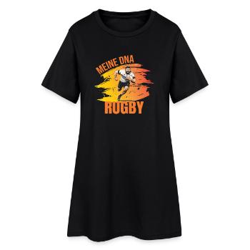 Meine DNA - Rugby - Frauen T-Shirt-Kleid - Schwarz - Vorne