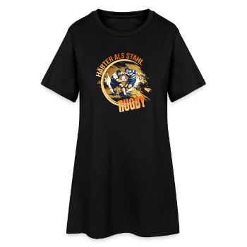 Härter als Stahl - Rugby - Frauen T-Shirt-Kleid - Schwarz - Vorne